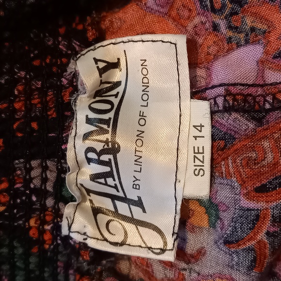 Size 14-16 Vintage Stretchy Multi Floral Midi Skirt - Picture 6 of 6